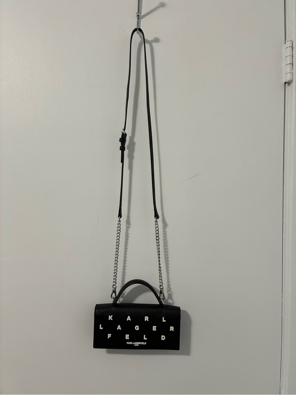 Karl Lagerfeld Black Logo Mini Top-Handle Crossbody